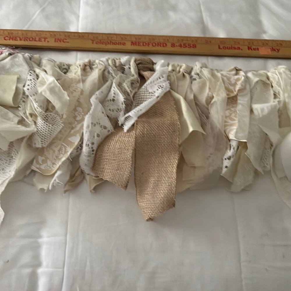 Neutral Shabby Chic Swag  42” 10”hang Handmade by B